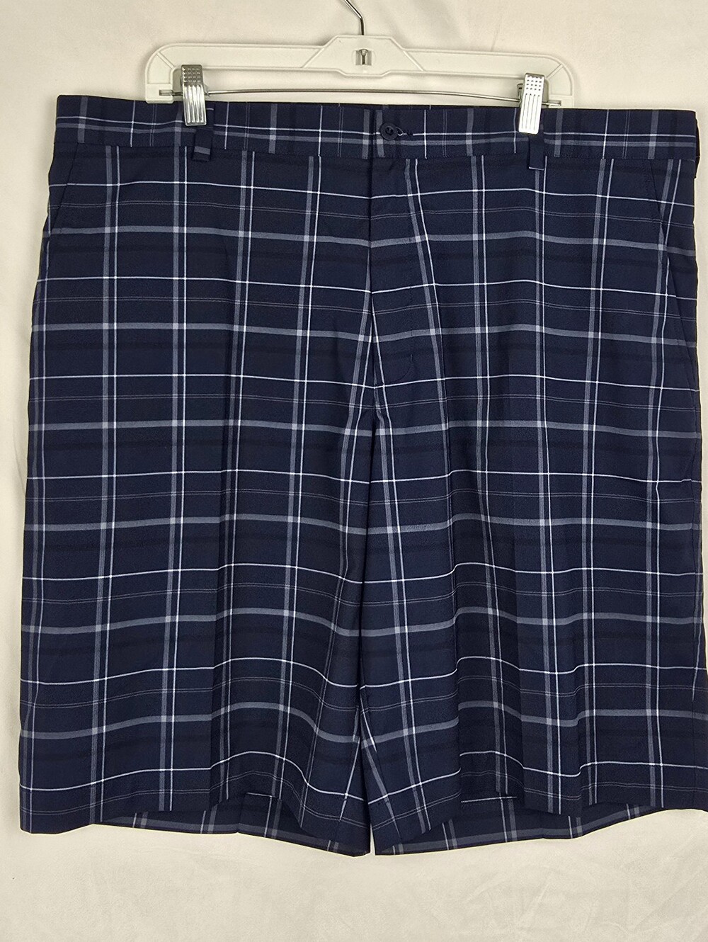 Nike Golf Dri-FIT Performance Plaid Navy Blue Sporty Bermuda Shorts sz 40